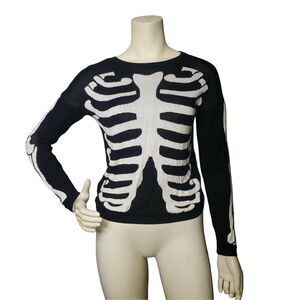 ZOE BAER Skeleton Black Sweater Womens Size Small